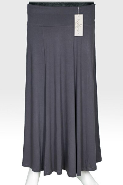 Barem Women's Lamia Corseted Partially Unlined Basic Gray Combed Cotton Skirt