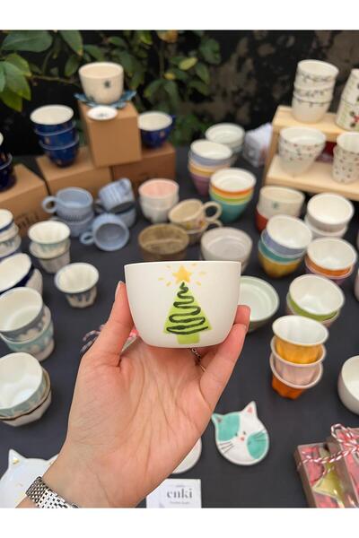Atelier Enki Pop Kulpsuz Porselen Fincan - Çam Ağacı