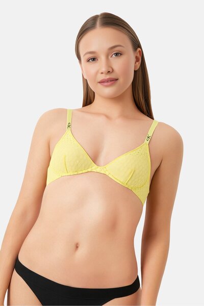 Calvin Klein Women Textured Non Padded Under Wire Bra, Yellow