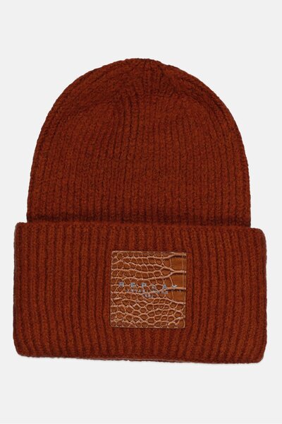 Replay Men Brand Logo Beanie, Brown