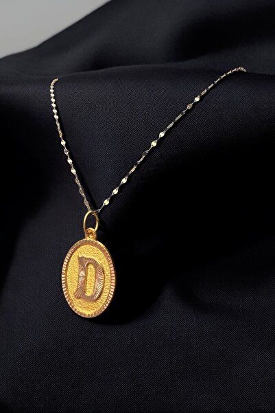 Altınaşkı Aynalı Zincirli Nostaljik Harf Altın Kolye