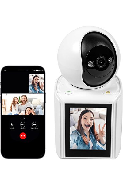 Inava Wi‑Fi Security Camera with 2.8" Monitor, Baby Monitor, Two‑Way Audio, Color Night Vision, 4X Dig