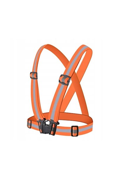 PETITE Ham reflectorizant cu curele, reglabil, închidere cu clip, bandă de 4 cm, portocaliu