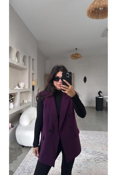 Buket Teke Plum Fabric Lined Vest