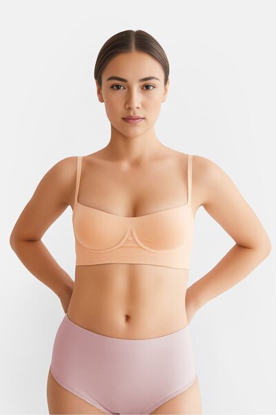 Calvin Klein Women Solid Seamless Non Padded Bra, Tan