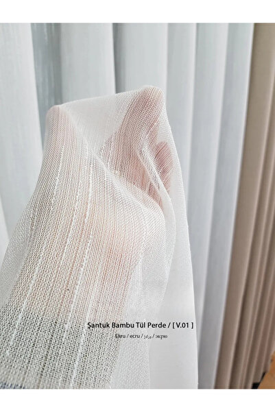 ervin Sparse Pleated Bamboo Slub Linen Tulle Curtain – No Ironing Required Ecru | Natural Light Posture Tulle