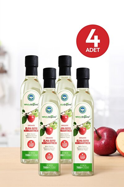 White Organic Organik Elma Suyu Konsantresi 700 Gr 4 Adet