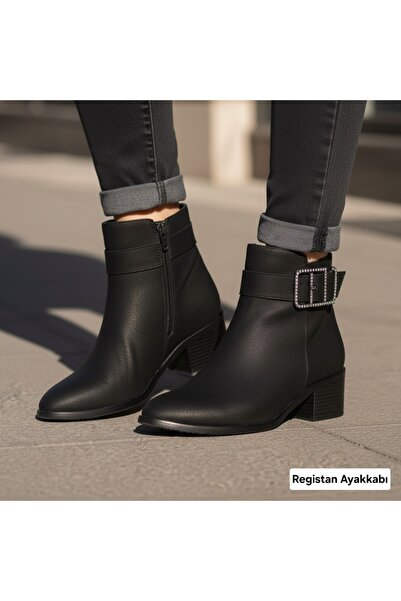Registan Shoes ALYX VANCE ZÜMRÜT KADIN TOKALI BOT MODELLERİ 4-6 CM TOPUKLU
