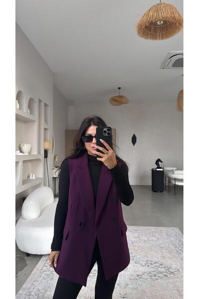 Buket Teke Plum Fabric Lined Vest