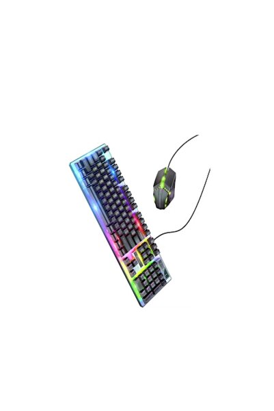 PETITE Keyboard and mouse set with interactive RGB lighting, wired, mouse DPI 800-1200