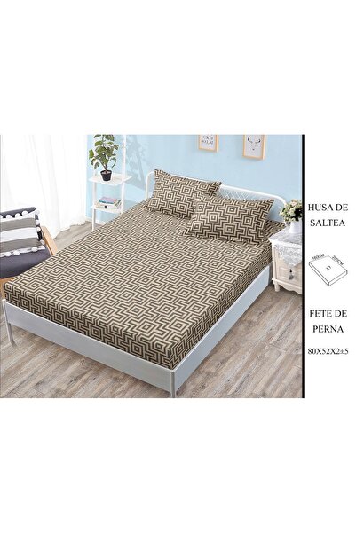 CHIRASO CHIRASO Fitted Sheet Set, Satin Cotton, 160x200 cm and 2 Pillowcases 52x80 cm