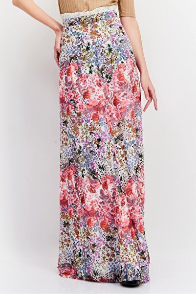 Hope & Ivy Women Floral Print Maxi Skirt, Pink