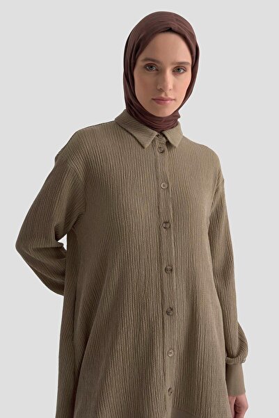 Armine TREND Ribana Detailed Asymmetric Cut Corded Fabric Double Suit with Trousers Camel 25Kt6103