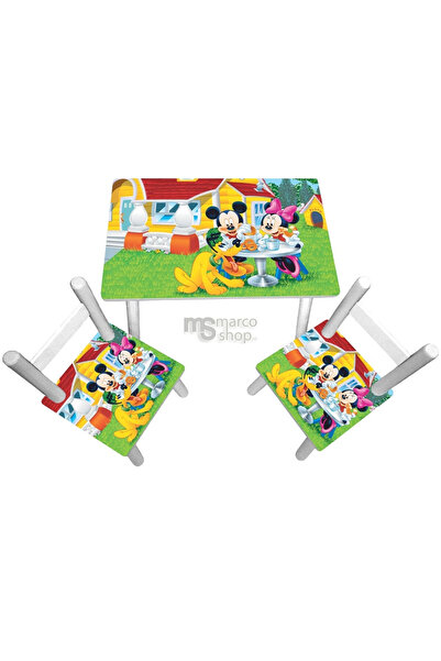 Marcoshop Masă pentru copii cu 2 scaune Disney Mickey și Minnie Mouse