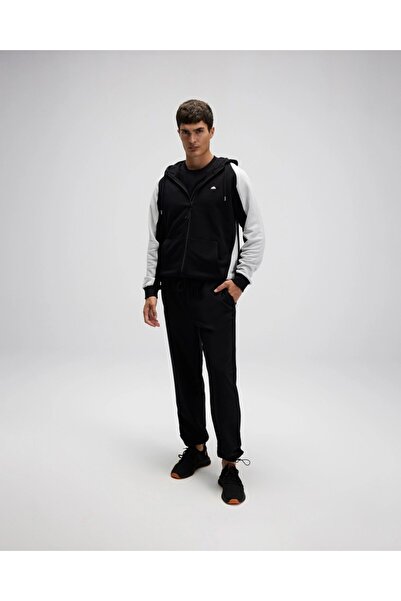 Ellesse EM560 Erkek Siyah Fermuarlı Kapüşonlu Siyah Sweat