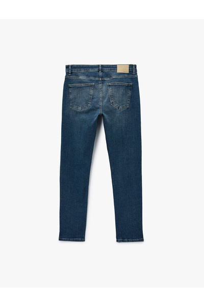 Koton Βαμβακερό τζιν παντελόνι με κανονική μέση λεπτή εφαρμογή - Brad Jean