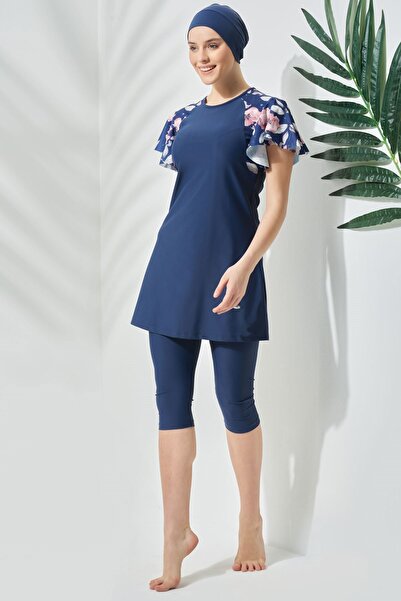 C&City Kurzärmeliger, halb bedeckender, dezenter Badeanzug