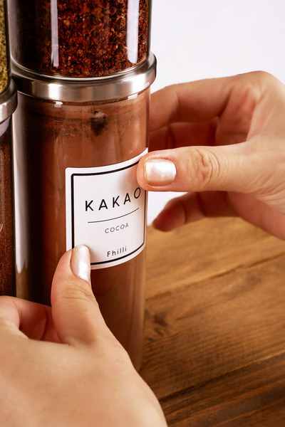 Fhilli 24-Piece Washable Spice Rack Labels Suitable for Liquid Contact