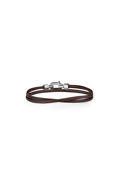 Daniel Klein Brown bracelet, Daniel Klein, for men, made of leather, DKJ.4.2180-L-2