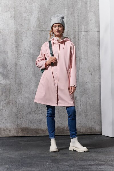 Tchibo Women Regular Fit Plain Rain Jacket, Pink