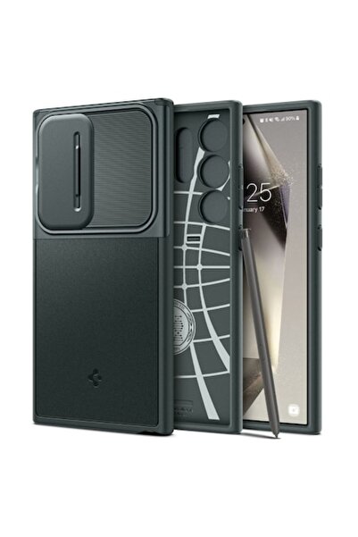 OEM Carcasă de înaltă protecție pentru Samsung Galaxy S24 Ultra - Spigen Optik Armor B45, Verde Abis