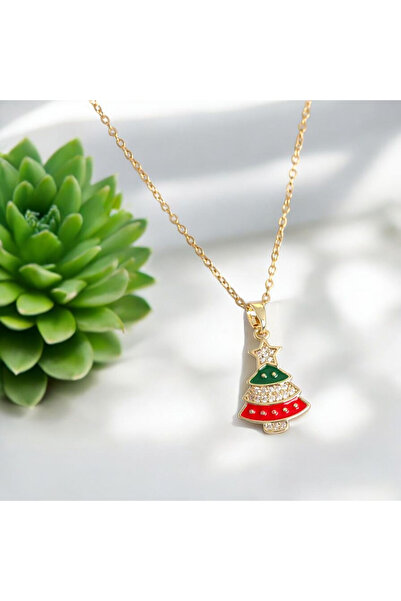 REBORN DESIGN Steel Gold Color Pine Tree Model Christmas Pendant