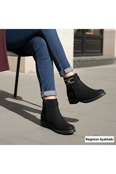 Registan Shoes ALYX VANCE ZÜMRÜT KADIN TOKALI BOT MODELLERİ 4-6 CM TOPUKLU