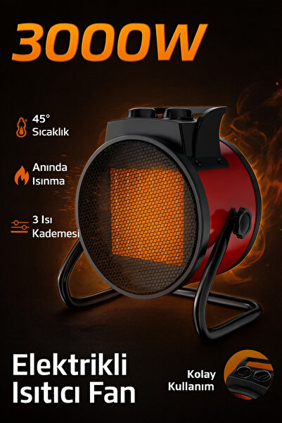 Light Nova Elektrikli Isıtıcı Fan | 3000W Hızlı Isınma | 3 Kademeli Ayar | Se...