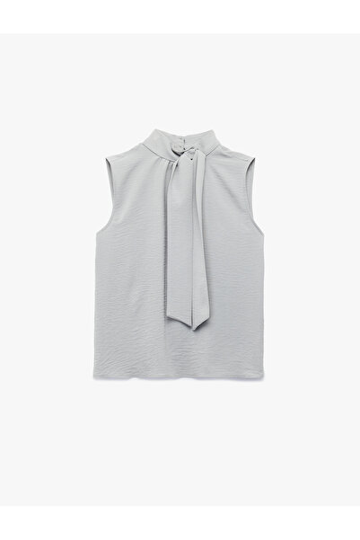Koton Mock Neck Sleeveless Blouse with Tie Detail