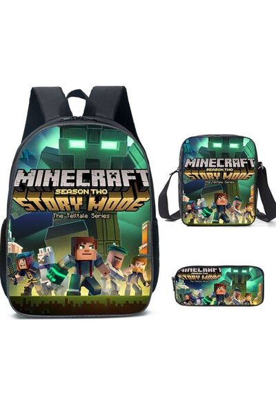 Generic Minecraft Student Backpack Set Of Three