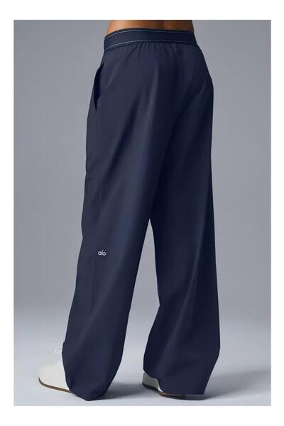 Alo 30 inches Women Casual Wide Leg Pants - Straight Sweatpants (Dark blue）