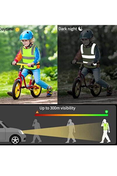 Generic Children's 2pcs Reflective Safety Vest, Neon Yellow, Ages 3-12