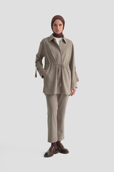 Armine TREND Double Suit with Buckle Detail on the Sleeves and Tightened Wais...