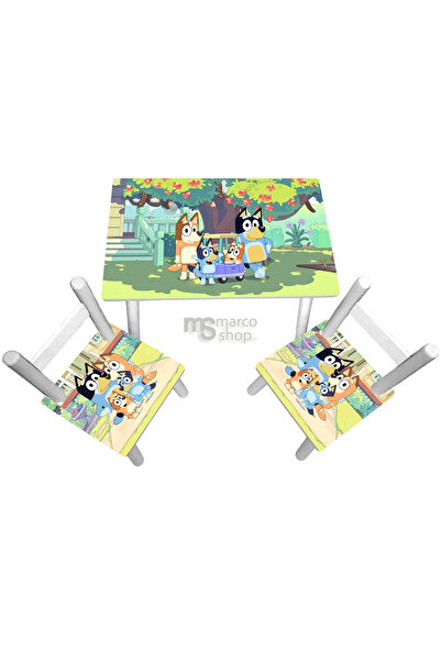 Marcoshop Masă pentru copii cu 2 scaune - Bluey