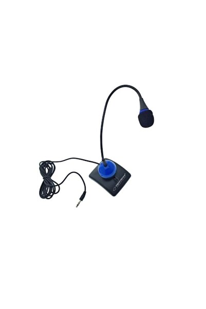 PETITE Wired Microphone for PC/Laptop with On/Off Button, 2m Cable, 3.5mm Jack, Black-Blue