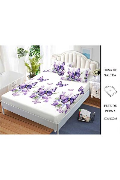 CHIRASO CHIRASO Fitted Sheet Set, Satin Cotton, 160x200 cm and 2 Pillowcases 52x80 cm