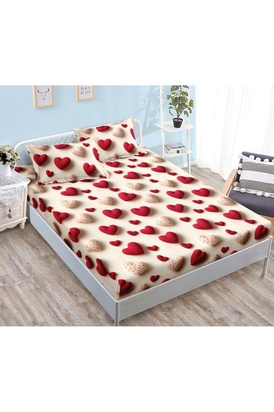 CHIRASO CHIRASO Fitted Sheet Set, Satin Cotton, 160x200 cm and 2 Pillowcases 52x80 cm