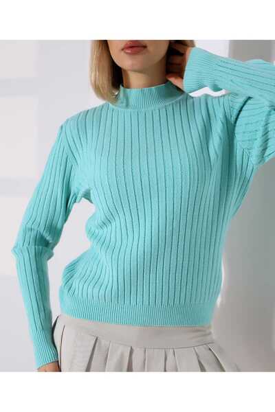 Cemre Life New Deux Women's Striped Texture Basic Knitwear