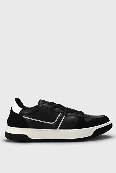 Lufian Jack Men's Leather Sneaker Shoes Black