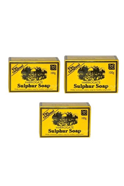 Harrogate عبوة من 3 قطع صابون الكبريت 100 جرام