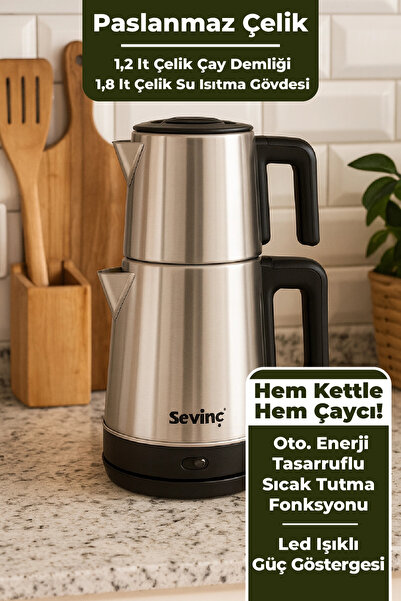 Sevinç Ev Tekstili Sevinç Stainless Steel Tea Maker and Kettle