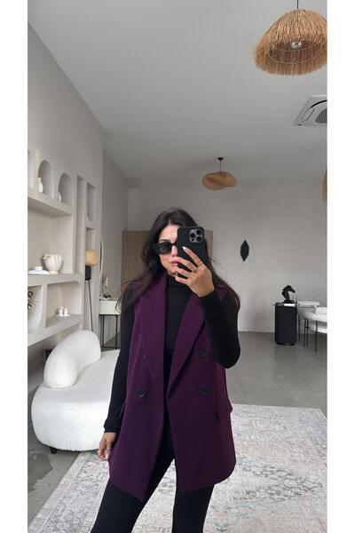 Buket Teke Plum Fabric Lined Vest