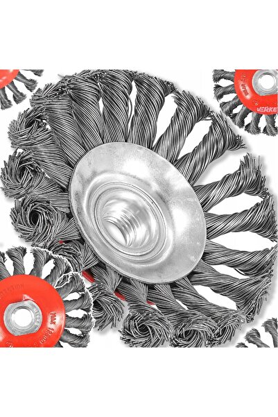 VERKE Perie sarma circulara cu toroane, 100mm, M14, sarma impletitata,