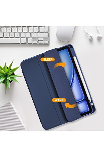 Generic Smart Cat Cot Folio Case for iPad Air 11-inch – Auto Wake/Sleep Magnetic Cover