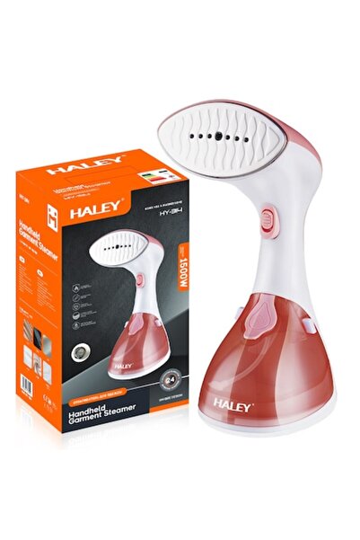 HALEY HY-314 Vertical Steam Iron, 1500W, Compact Design, Fast Heat in 25-30s, White/Pink