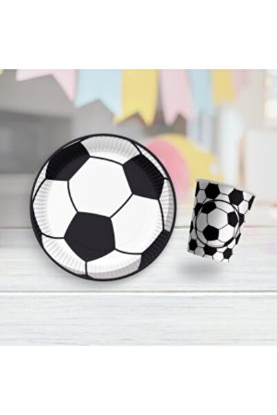 ZENVİVA Fan Black and White 8 Plates, 8 Glasses