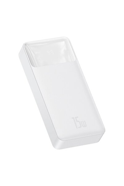 OEM External Power Bank 20000mAh Super Charge 15W - Baseus Bipow Digital Display X93 Pearl White
