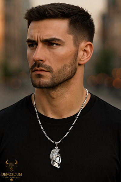 depozoom Erkek Çelik Zincir VE Kolye Ucu - Paslanmaz 316L Çelik Aksesuar