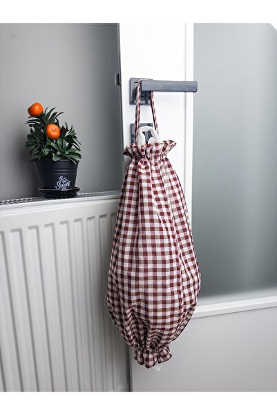 YUVOL منظم أكياس من القماش الأحمر مقاس 50 × 30 سم، منظم أكياس المطبخ