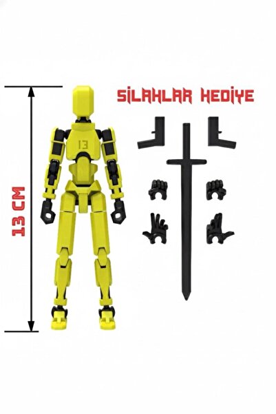 Boykec House Robot 13 Dummy Sarı Siyah Tüm Eklemleri Hareketli Aksiyon Figürü...